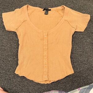 H&M Women's Beige Button-Down Shirt